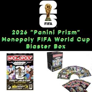✨2026 “Panini Prizm” Monopoly FIFA World Cup Soccer Blaster Box (NEW/SEALED)✨